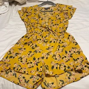 Yellow floral romper